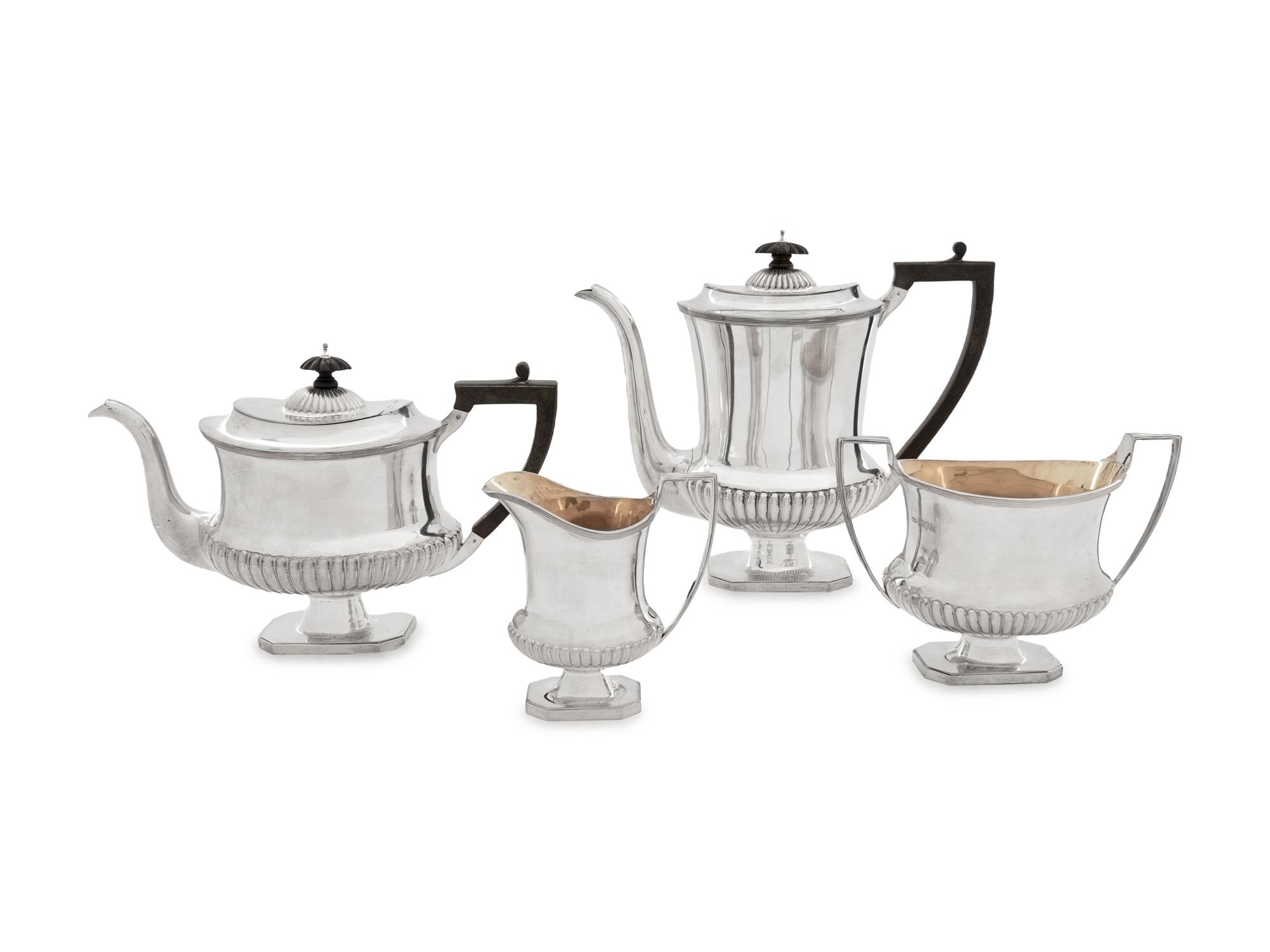 An English Silver Four-Piece Tea & Coffee Service