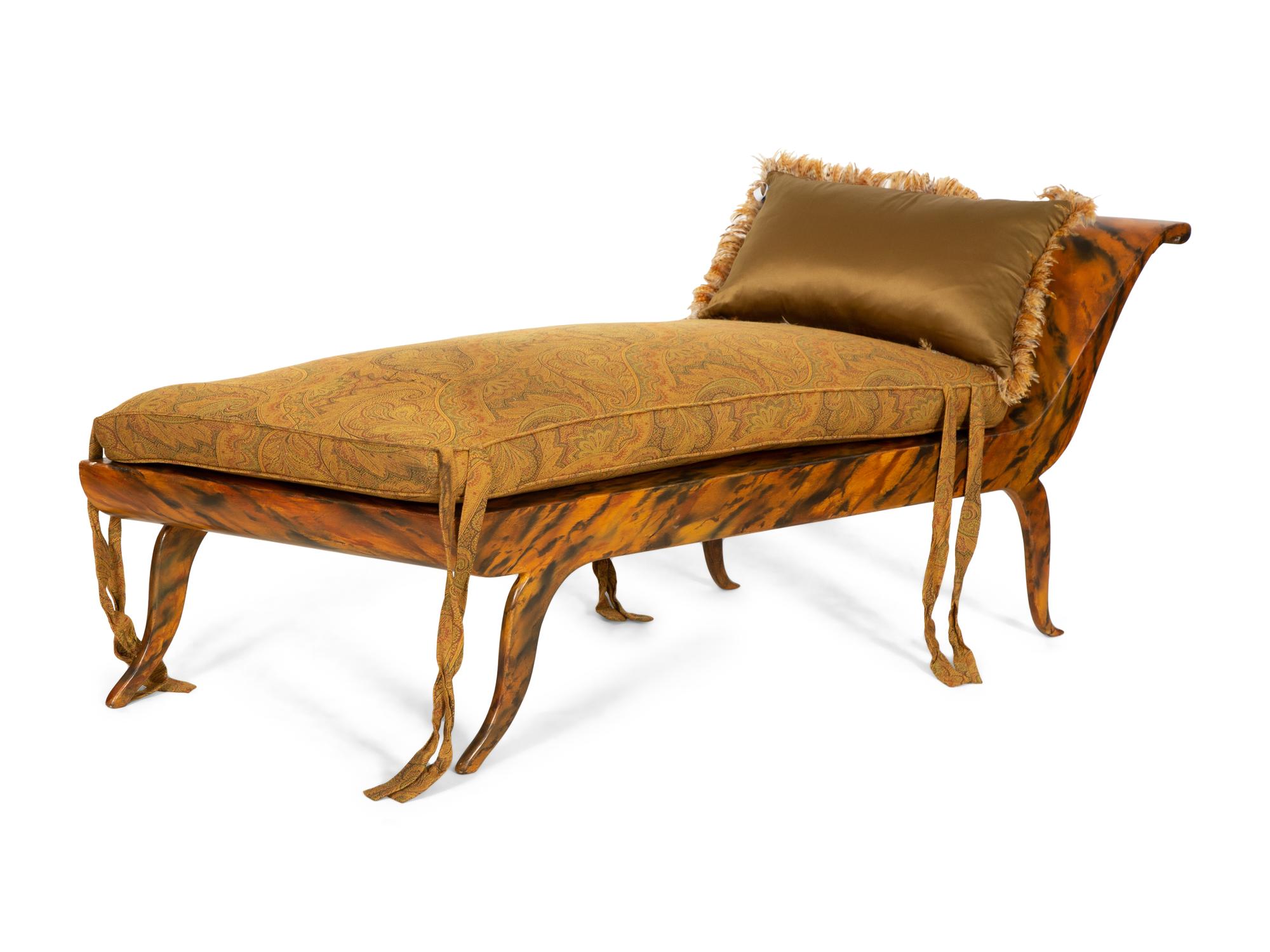 An Empire Style Faux-Painted Chaise Longue