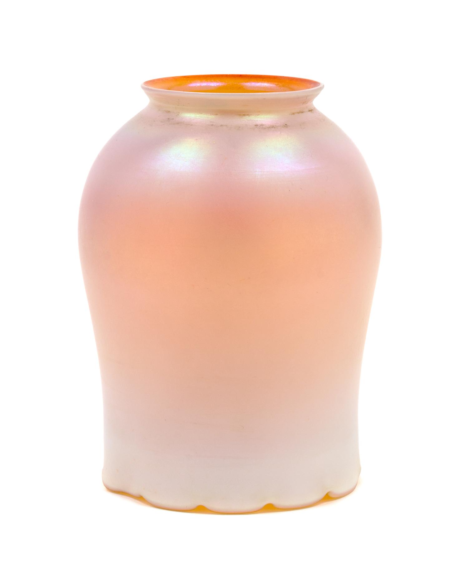 A Quezal Iridescent Glass Shade Height 5 inches.