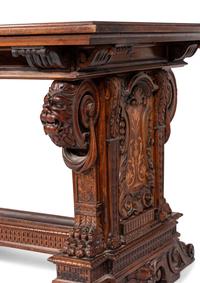 A Renaissance Revival Walnut Refectory Table