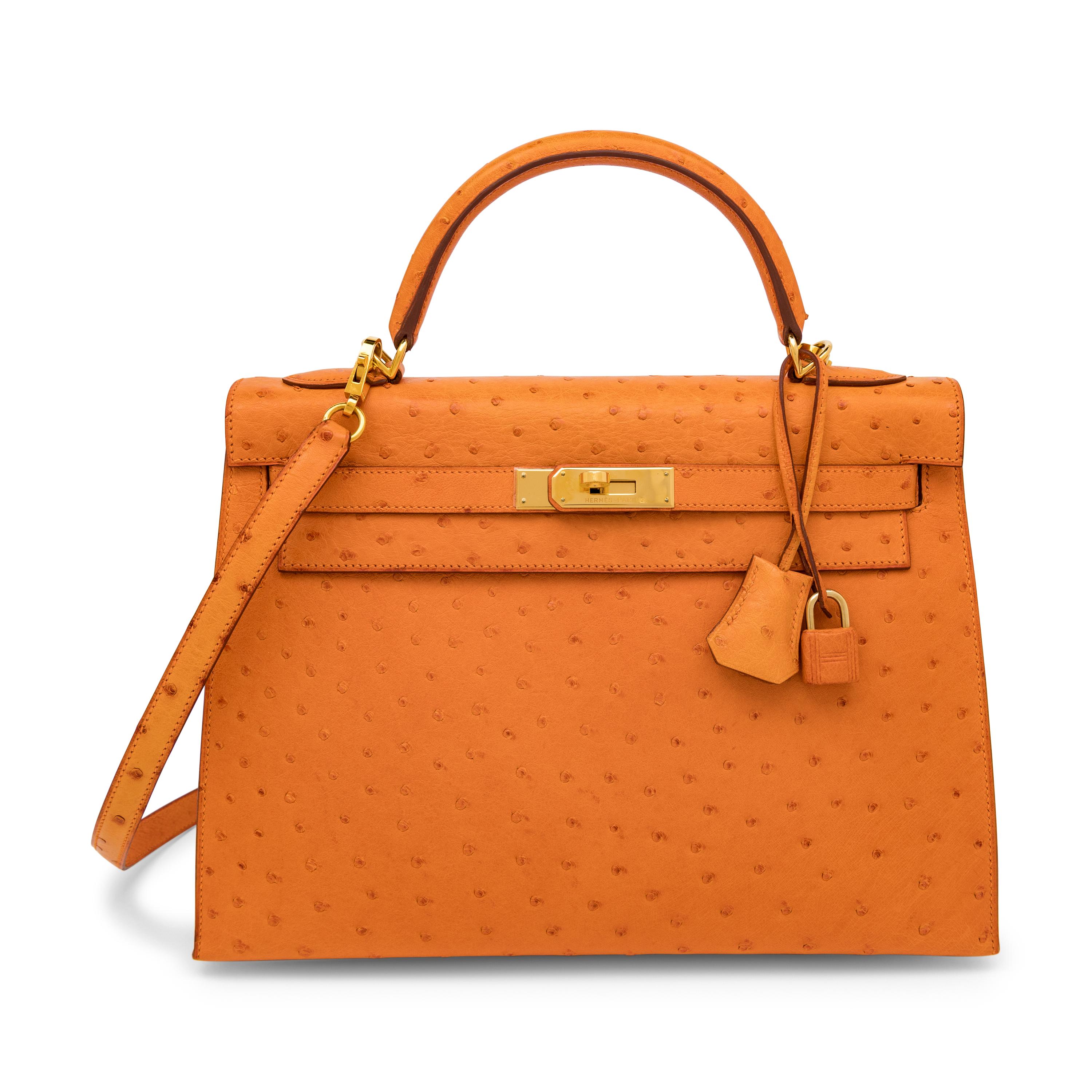 Hermès, Kelly 32 in Abricot Ostrich