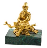 A Gilt Bronze Figure Height 5 1/4 inches overall. — PROBABLY RUSSIAN