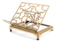 An English Pierced Brass Adjustable Book Stand Height 7 3/4 x width 11 inches. — 19TH CENTURY