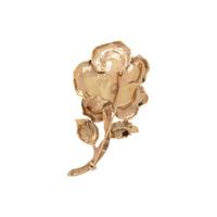YELLOW GOLD AND DIAMOND ROSE BROOCH