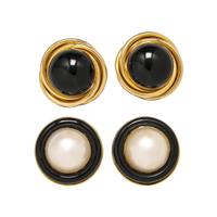 COLLECTION OF YELLOW GOLD EARCLIPS