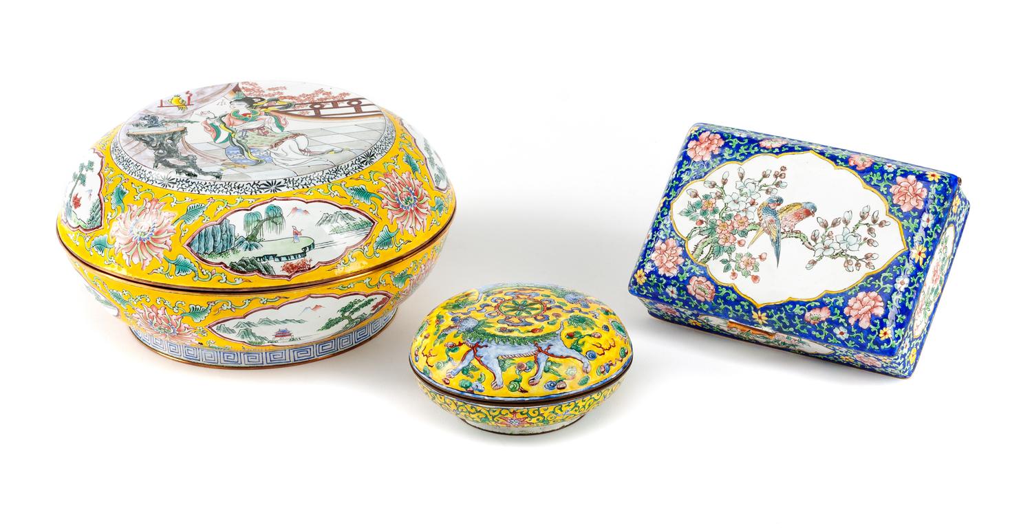 Three Chinese Enameled Boxes