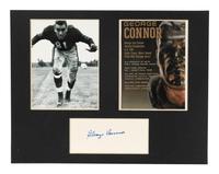 Collection Two of Personal Items from Chicago Bears and Notre Dame Legend George Connor Including Soldier Field Hall of Fame Banner and Autographs