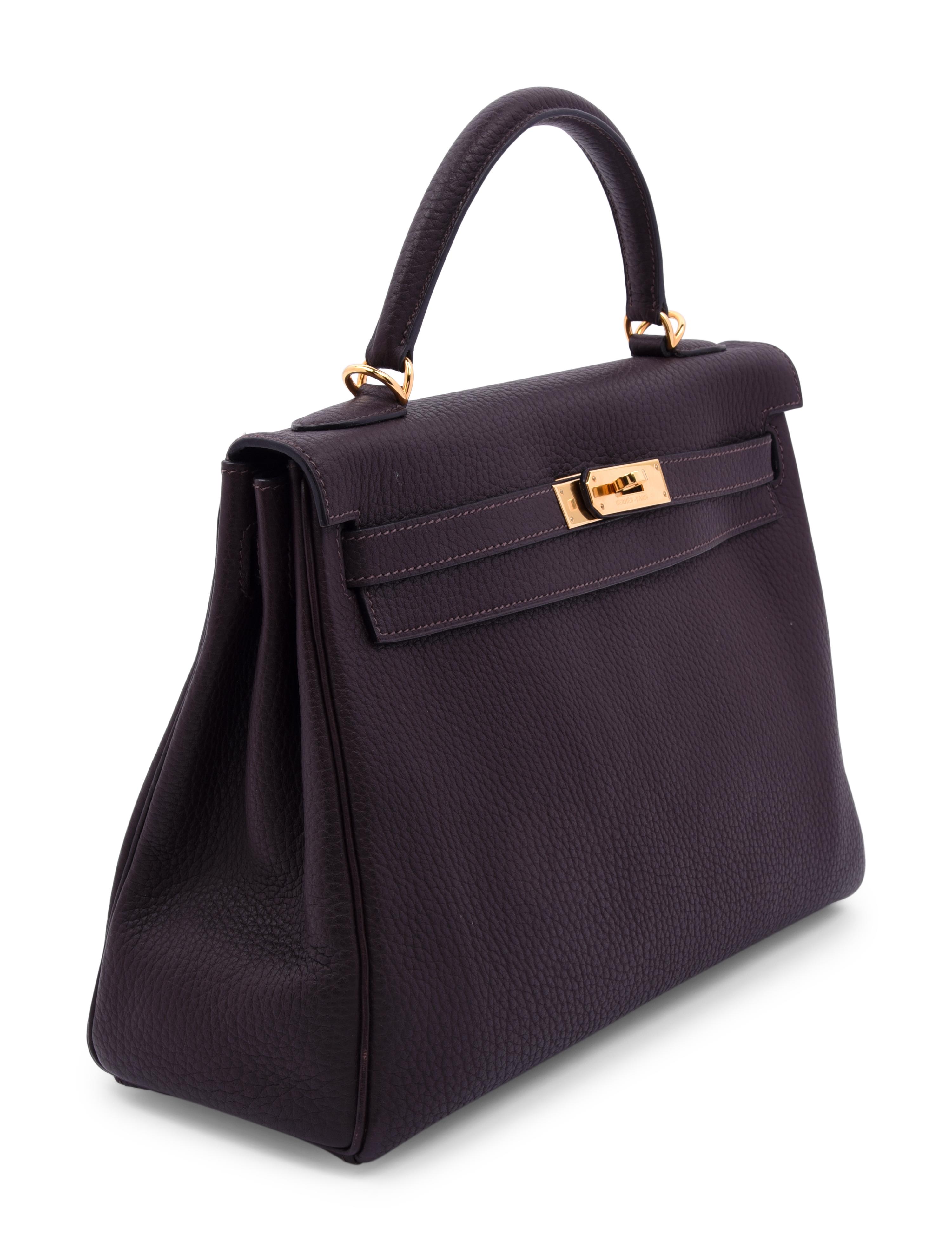 Hermès Kelly 32cm Dark Brown Togo Leather Handbag, 2007