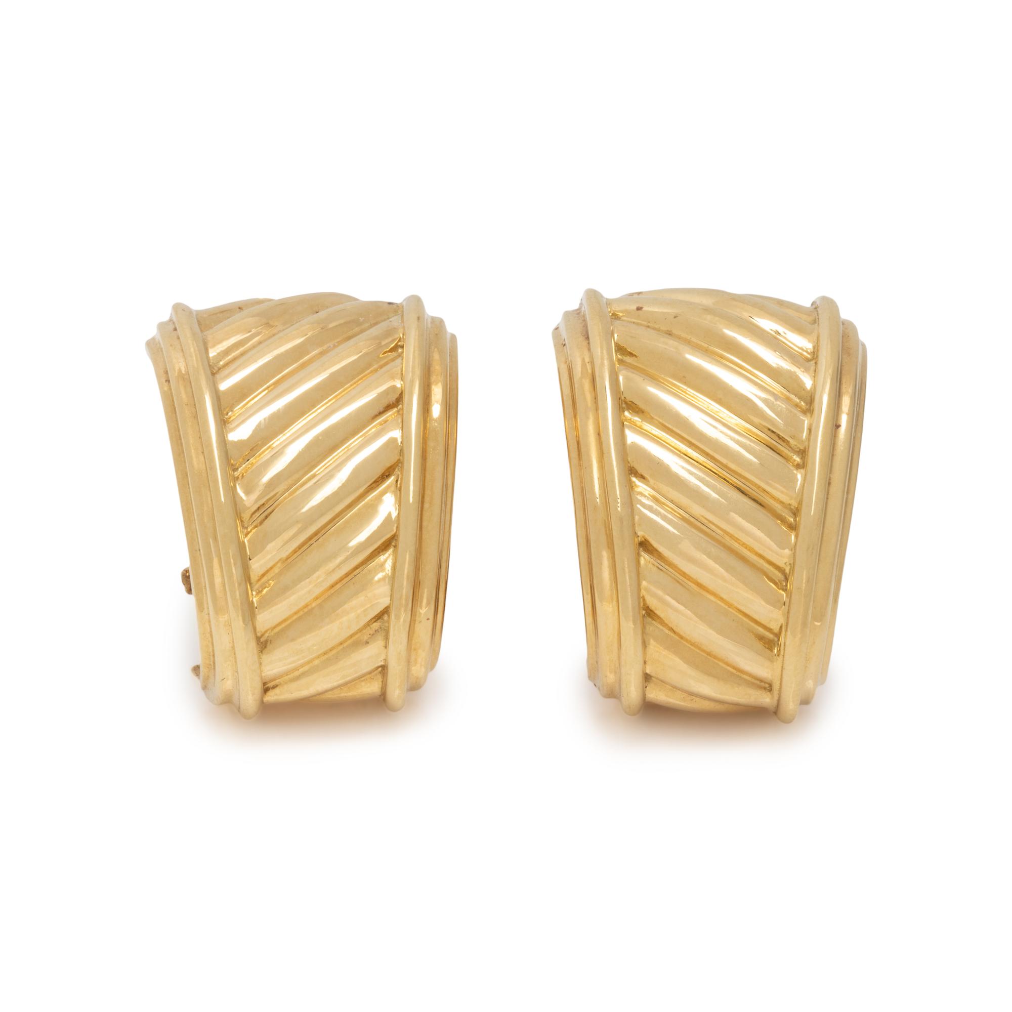 DAVID YURMAN, CONVERTIBLE YELLOW GOLD EARCLIPS