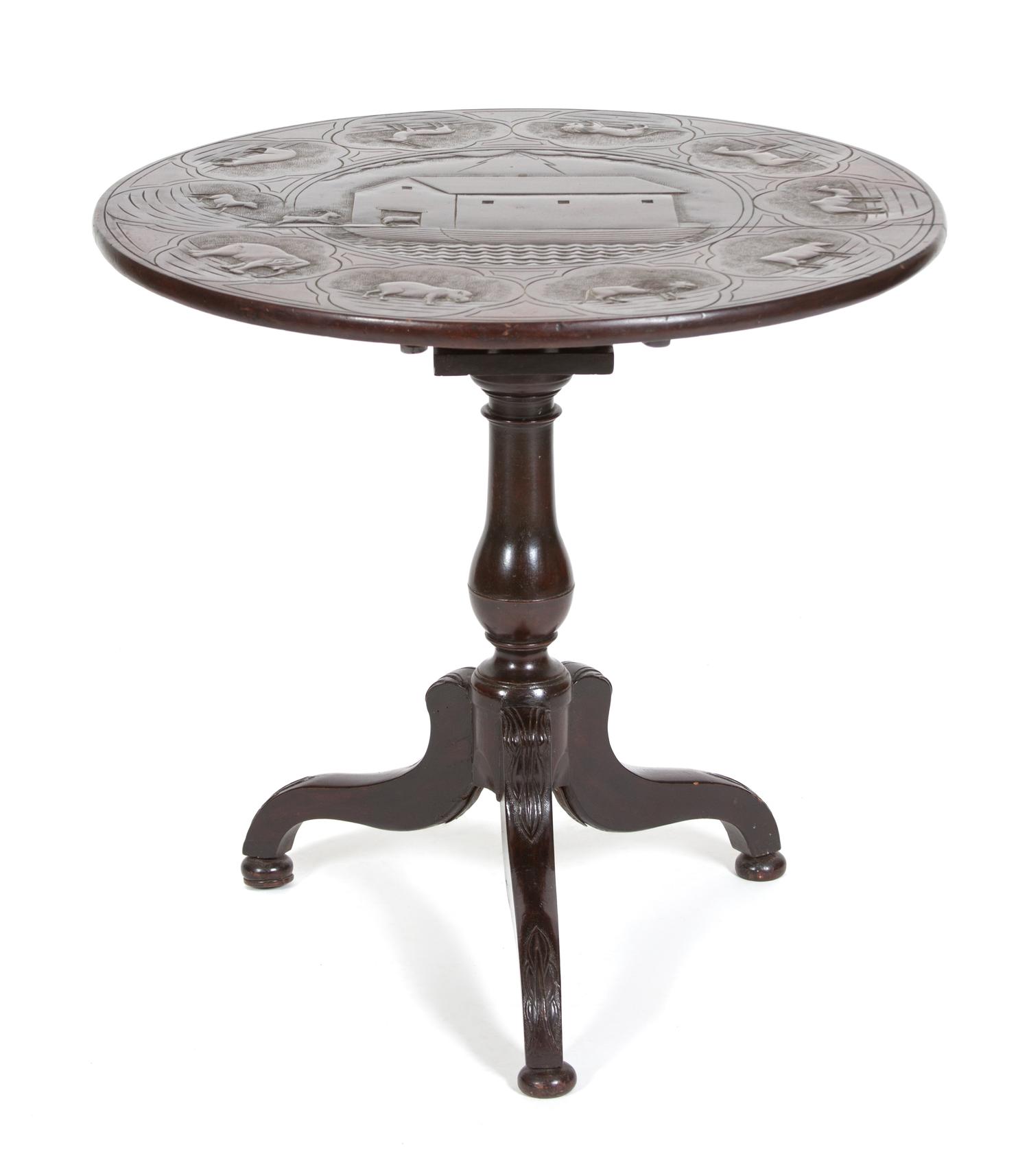 A British Colonial Carved Mahogany Tripod Table — 19TH CENTURY