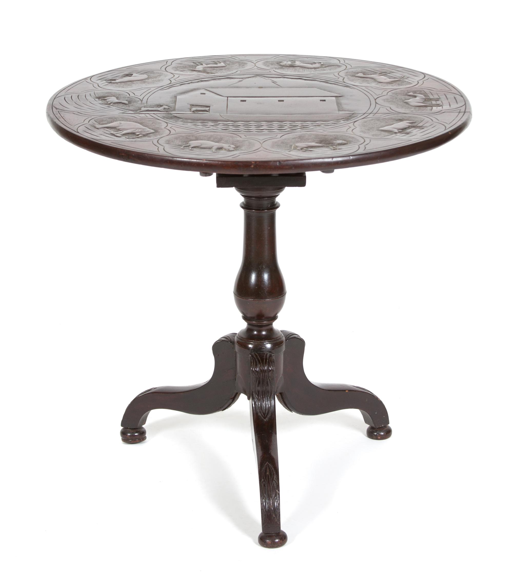 A British Colonial Carved Mahogany Tripod Table — 19TH CENTURY
