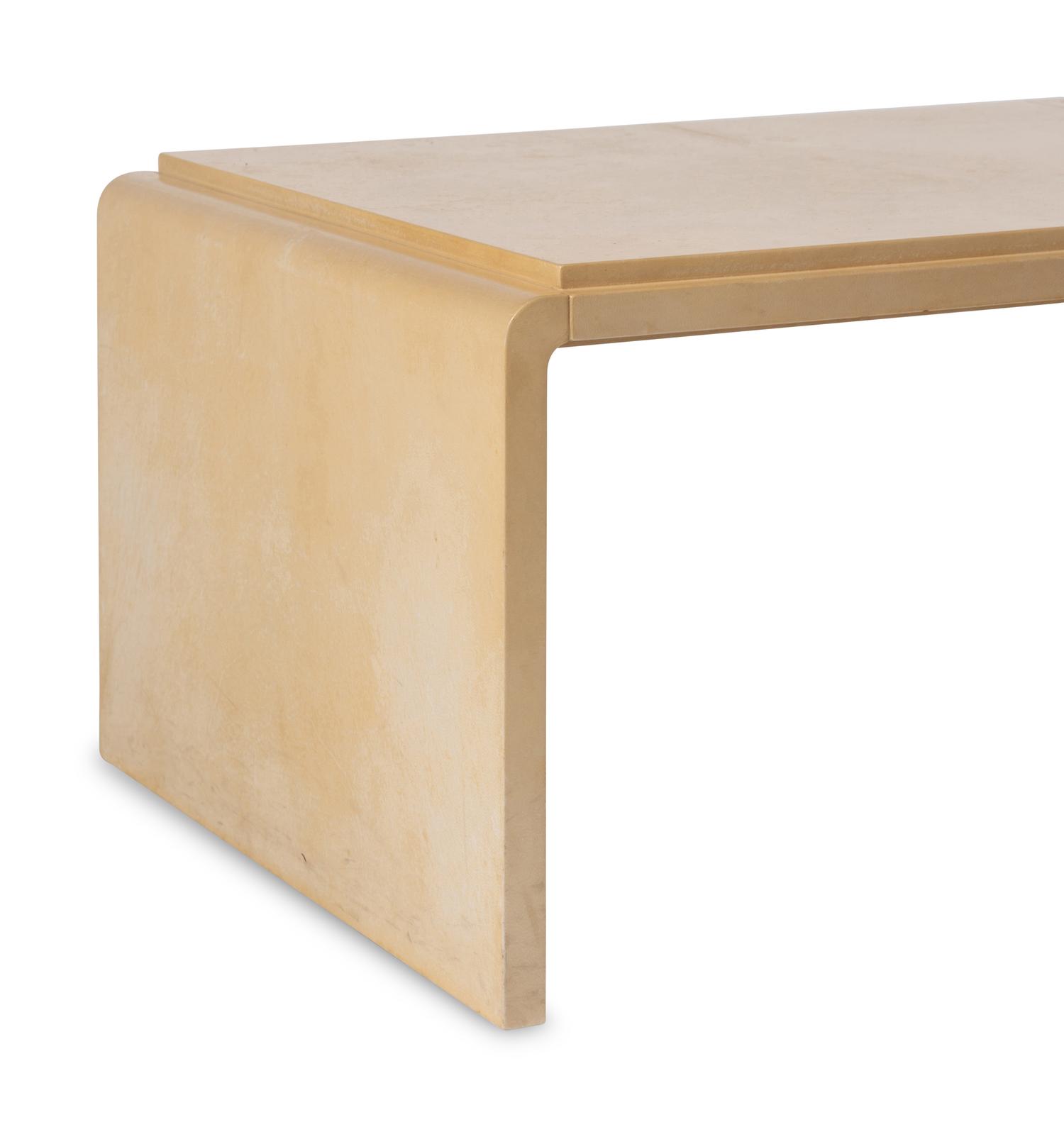 A Lacquered Parchment-Veneered Coffee Table in the Manner of Jean-Michel Frank