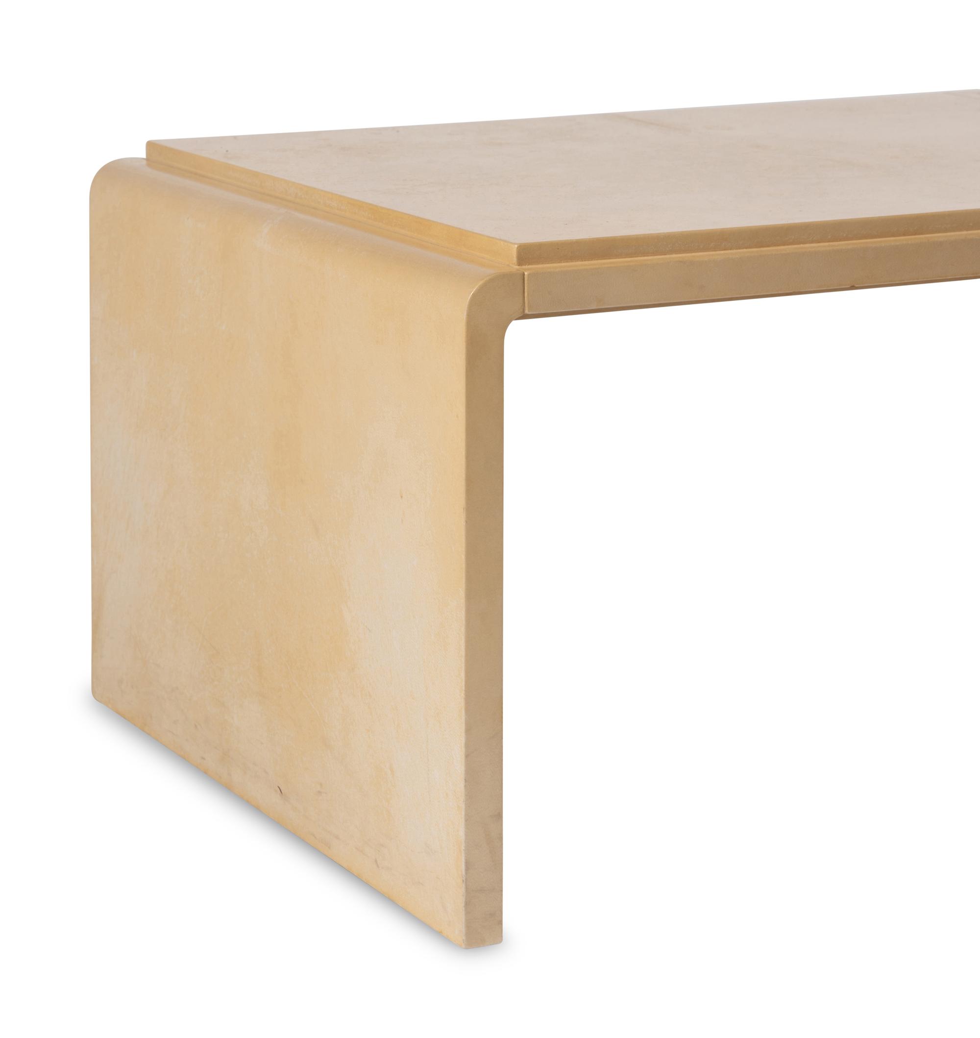 A Lacquered Parchment-Veneered Coffee Table in the Manner of Jean-Michel Frank