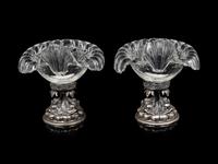 A Pair of German Silver Mounted Glass Bowls