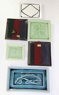 A Group of Six Pottery Serving Plates Width of widest 13 1/2 inches.