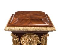A Pair of Régence Style Gilt Bronze Mounted Bookmatch-Veneered Pedestals