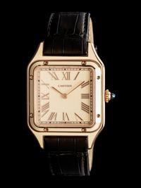 CARTIER, 18K ROSE GOLD AND LACQUER 'SANTOS DUMONT' LIMITED EDITION WATCH