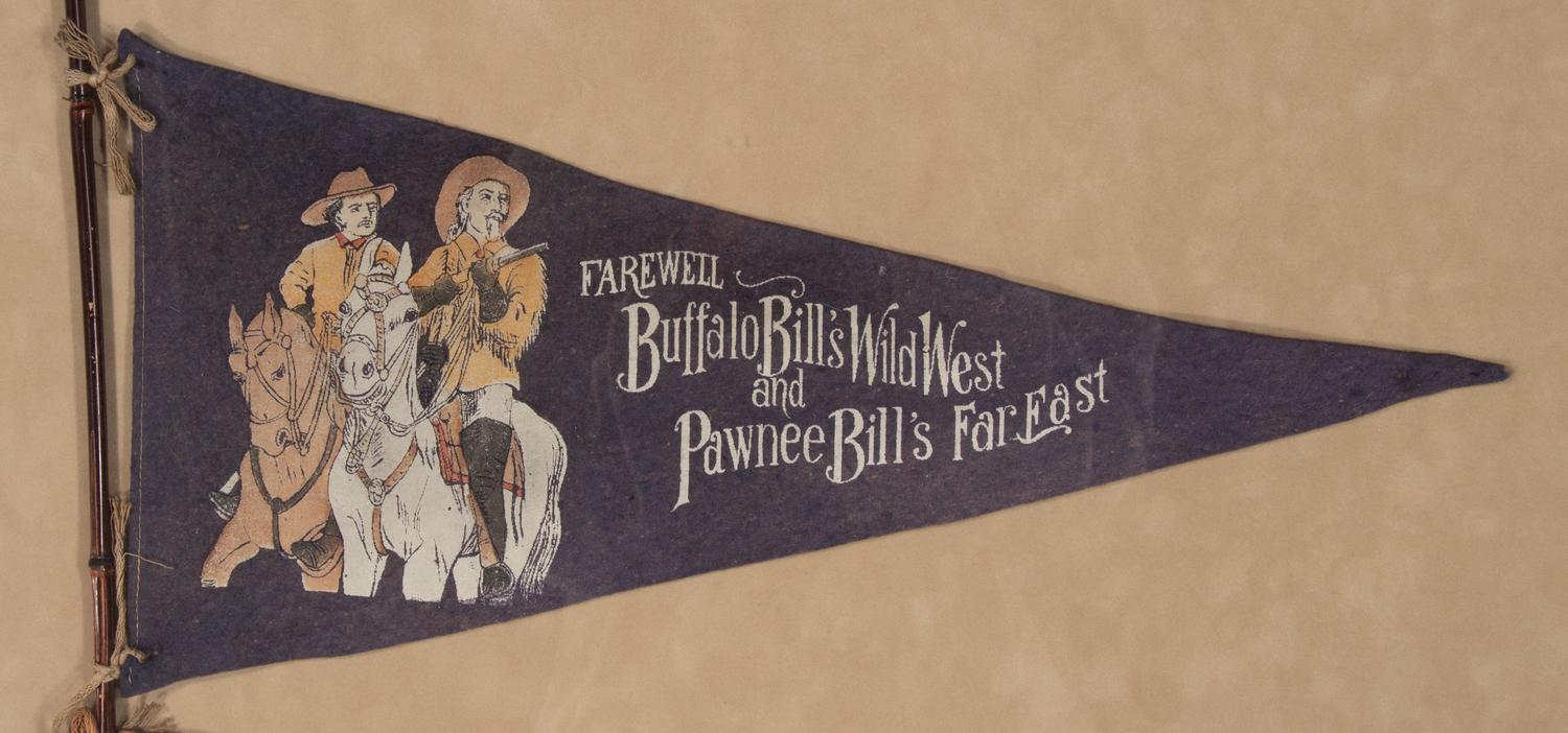 [WILD WEST SHOWS]. Trio of Buffalo Bill Wild West pennants. Ca early 20th century.