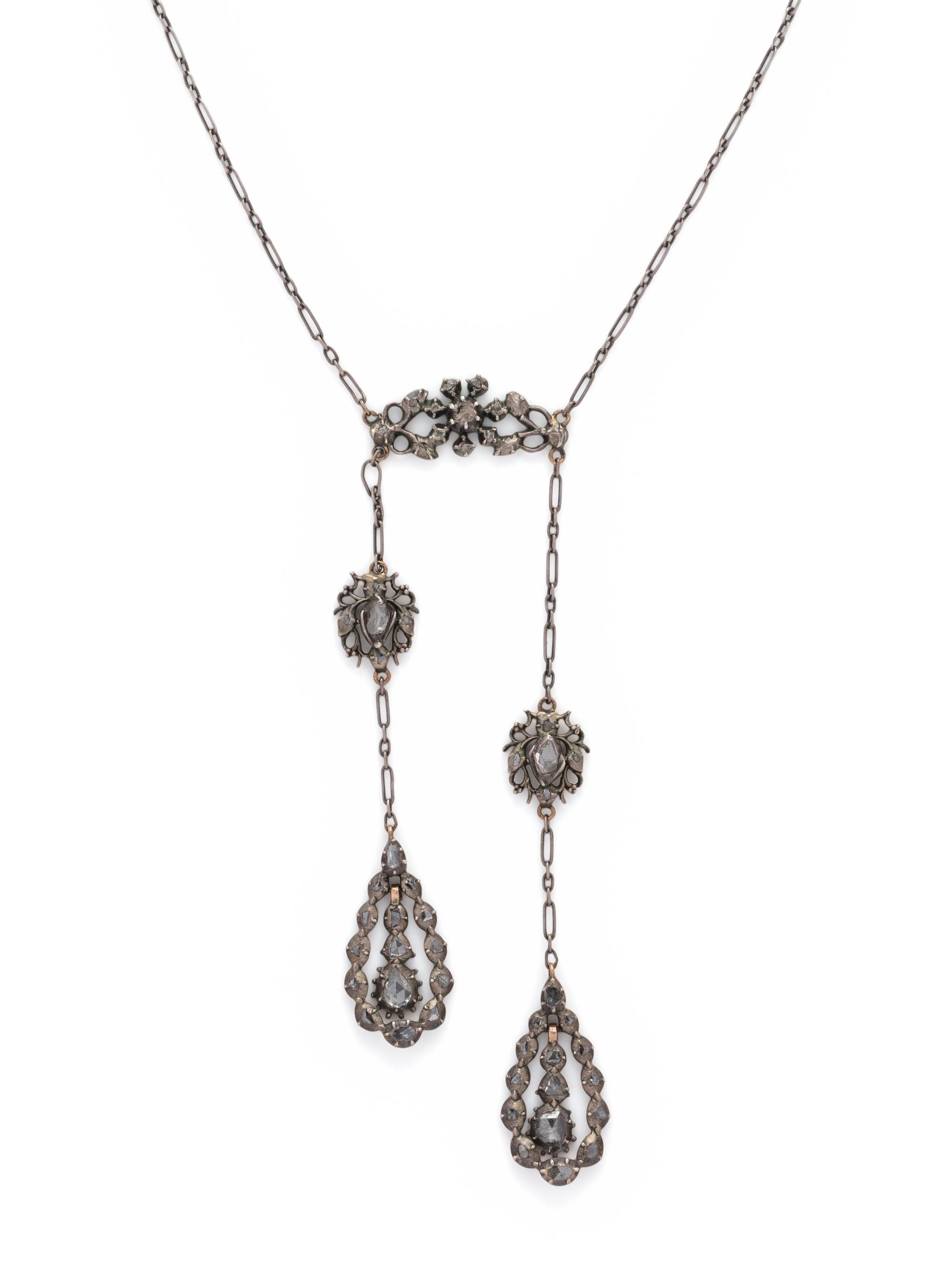 ANTIQUE, DIAMOND NEGLIGEE NECKLACE
