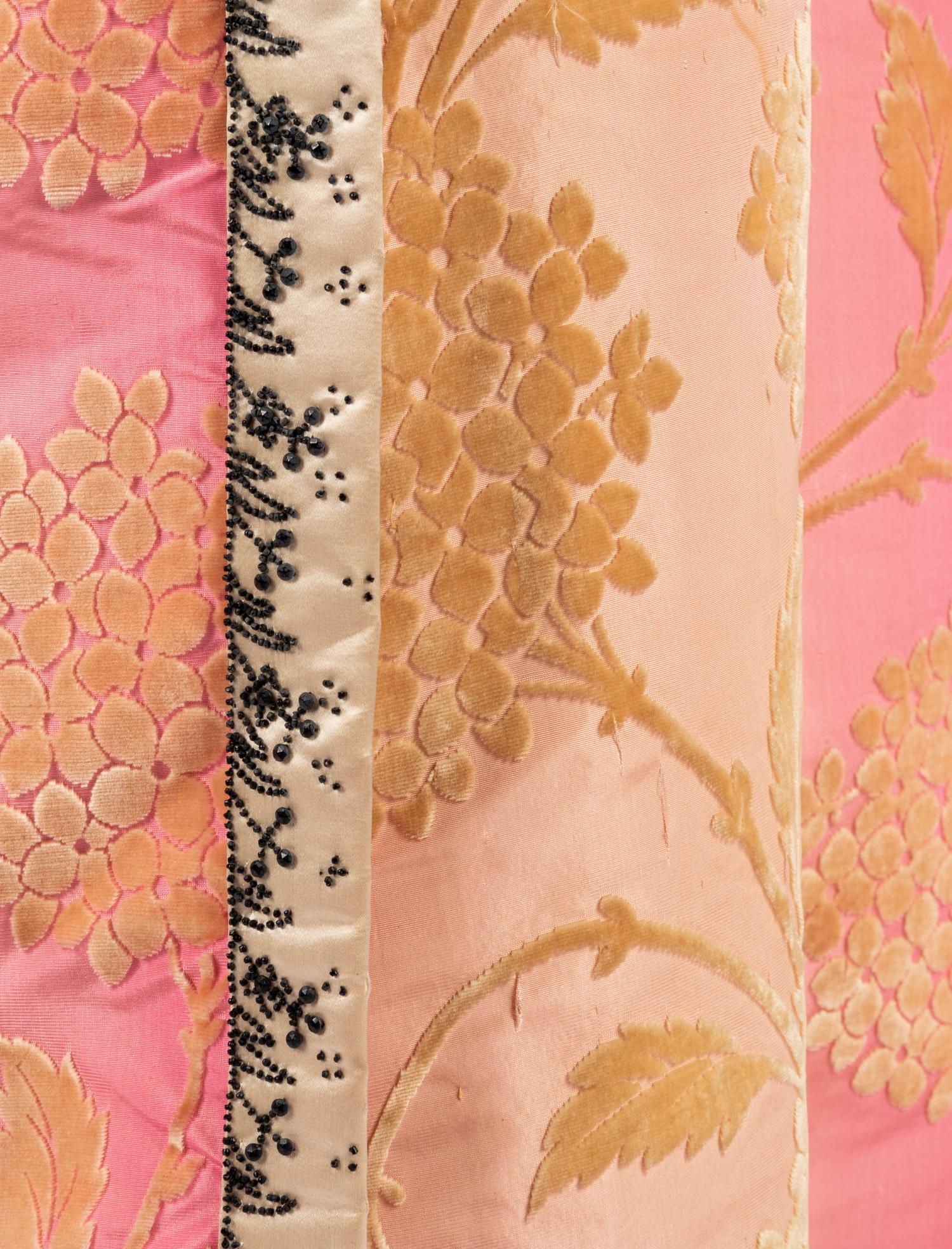 Mrs Donovan Labelled Embroidered Silk Satin, Faille and Velvet Morning Dress 1896