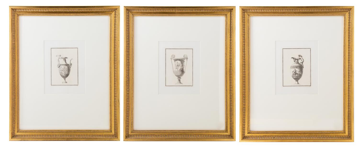 A Group of Decorative Engravings Height of frame 17 7/8 x width 14 3/4 inches.