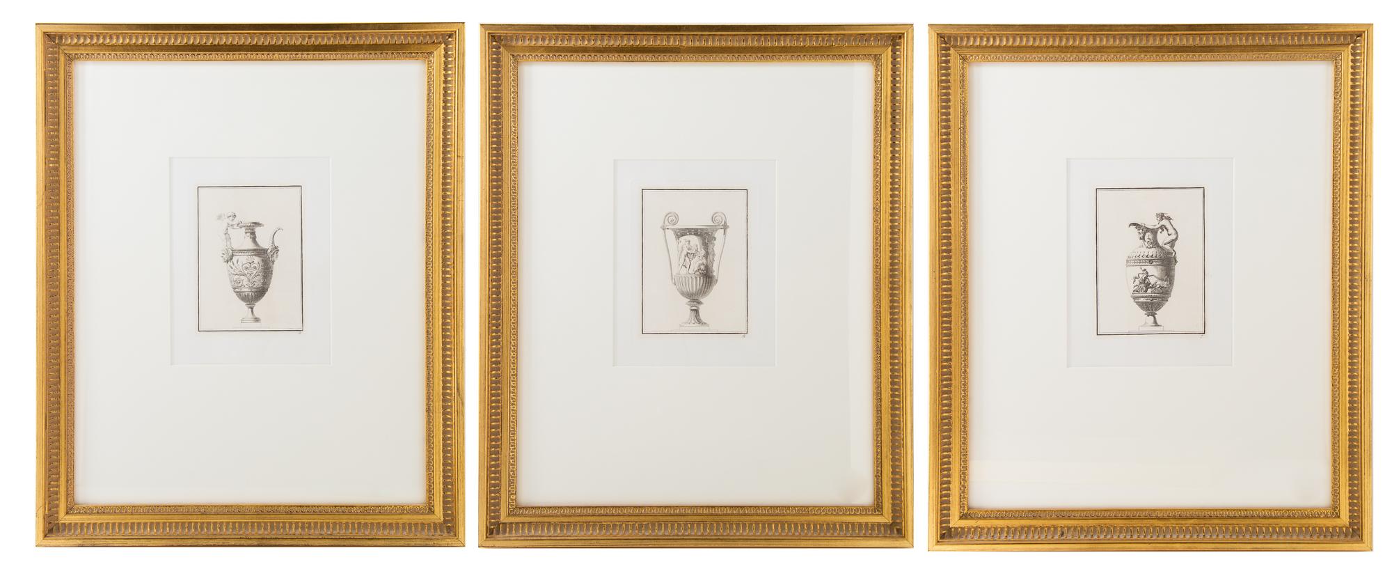 A Group of Decorative Engravings Height of frame 17 7/8 x width 14 3/4 inches.