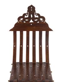 Three Syrian Mother-of-Pearl Inlaid Walnut Folding Chairs