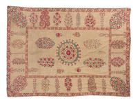 A Nurata Suzani Embroidery 7 feet 2 inches x 5 feet 3 inches. — MID-19TH CENTURY