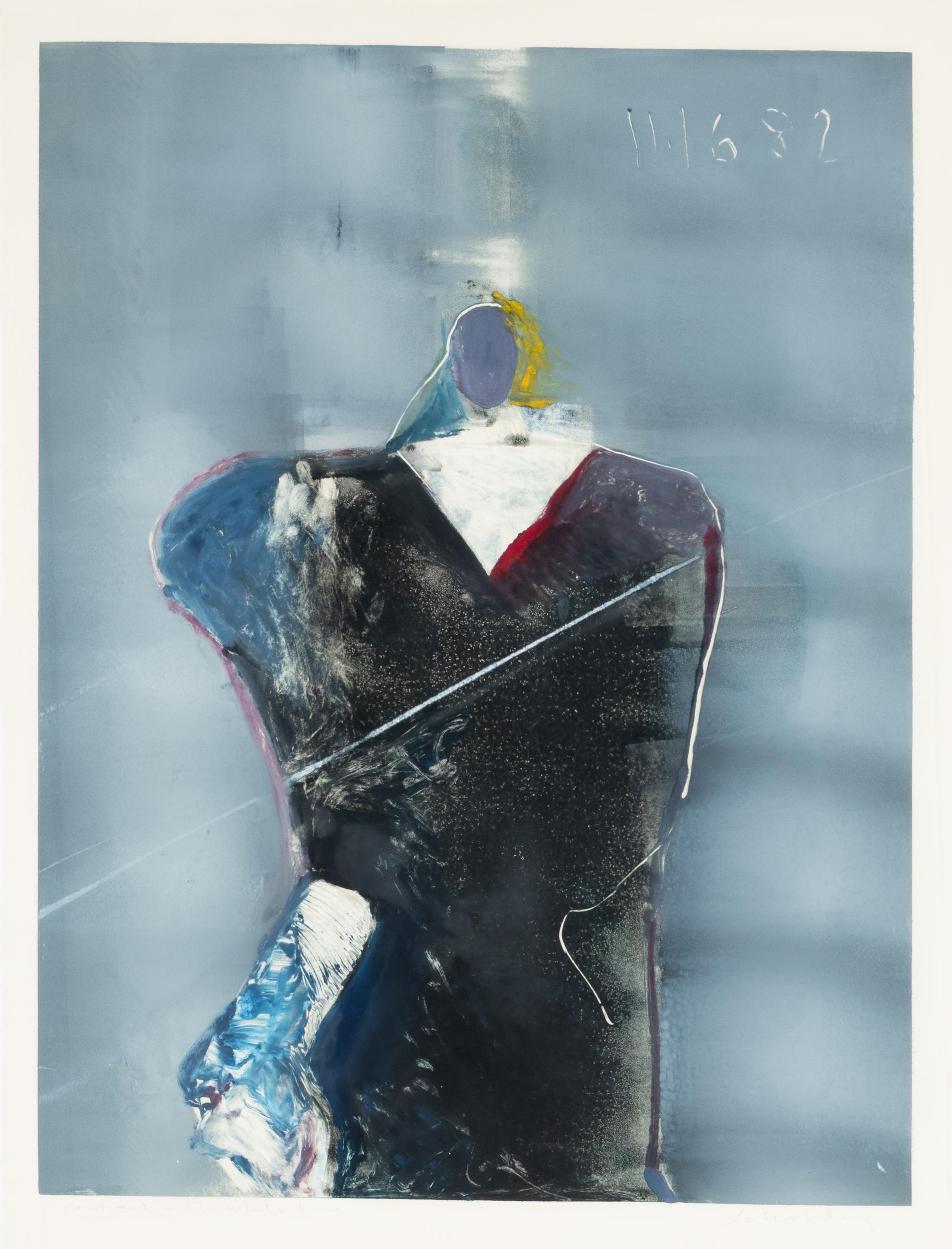 Fritz Scholder (Luiseño, 1937–2005) — Portrait with White Line , 1982