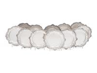 A Set of Twelve American Silver Bread Plates