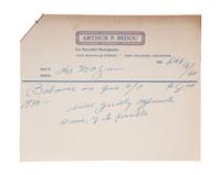[EARLY PHOTOGRAPHY]. BEDOU, Arthur P. (1882-1966). Autograph letter twice signed ("A.P. Bedou"), Matthew DOGAN (1863-1947), as President of HBCU Wiley College. New Orleans, 15 October 1940.