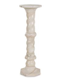 A Twist-Carved Alabaster Pedestal