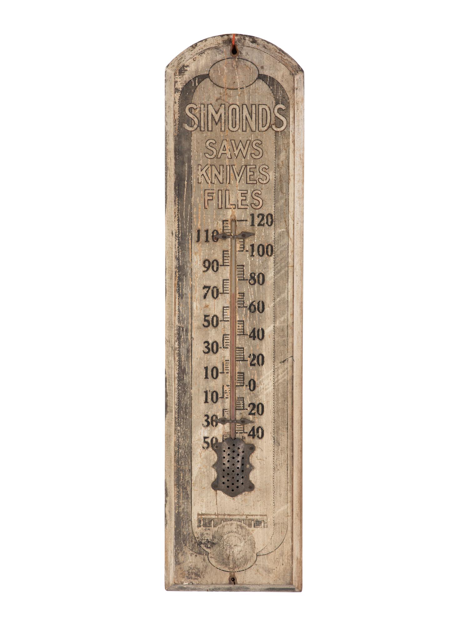 Two Wooden Advertising Thermometers