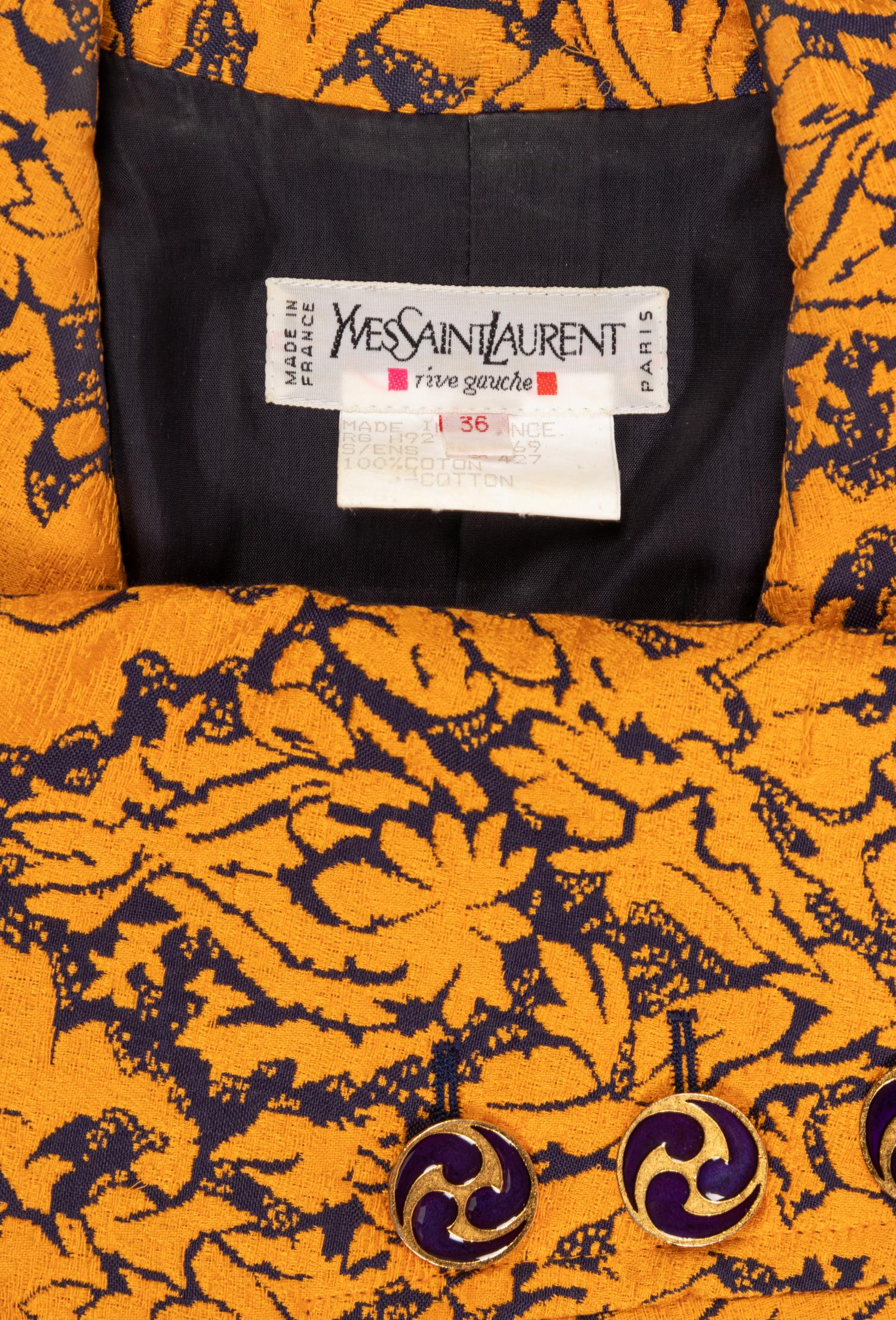 Yves Saint Laurent Two-Piece Jacquard Skirt Suit, 1980s