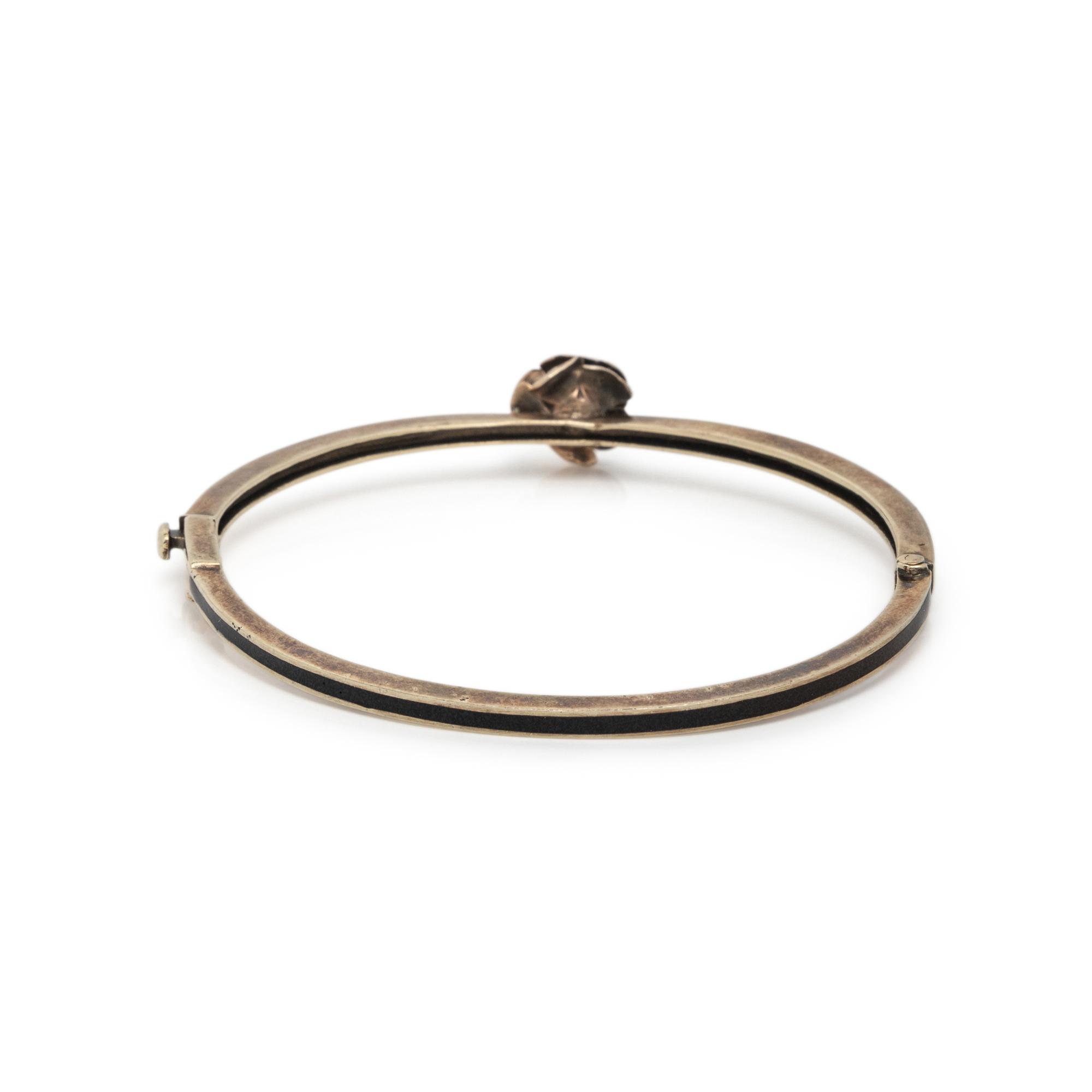 YELLOW GOLD, ENAMEL, AND DIAMOND BRACELET