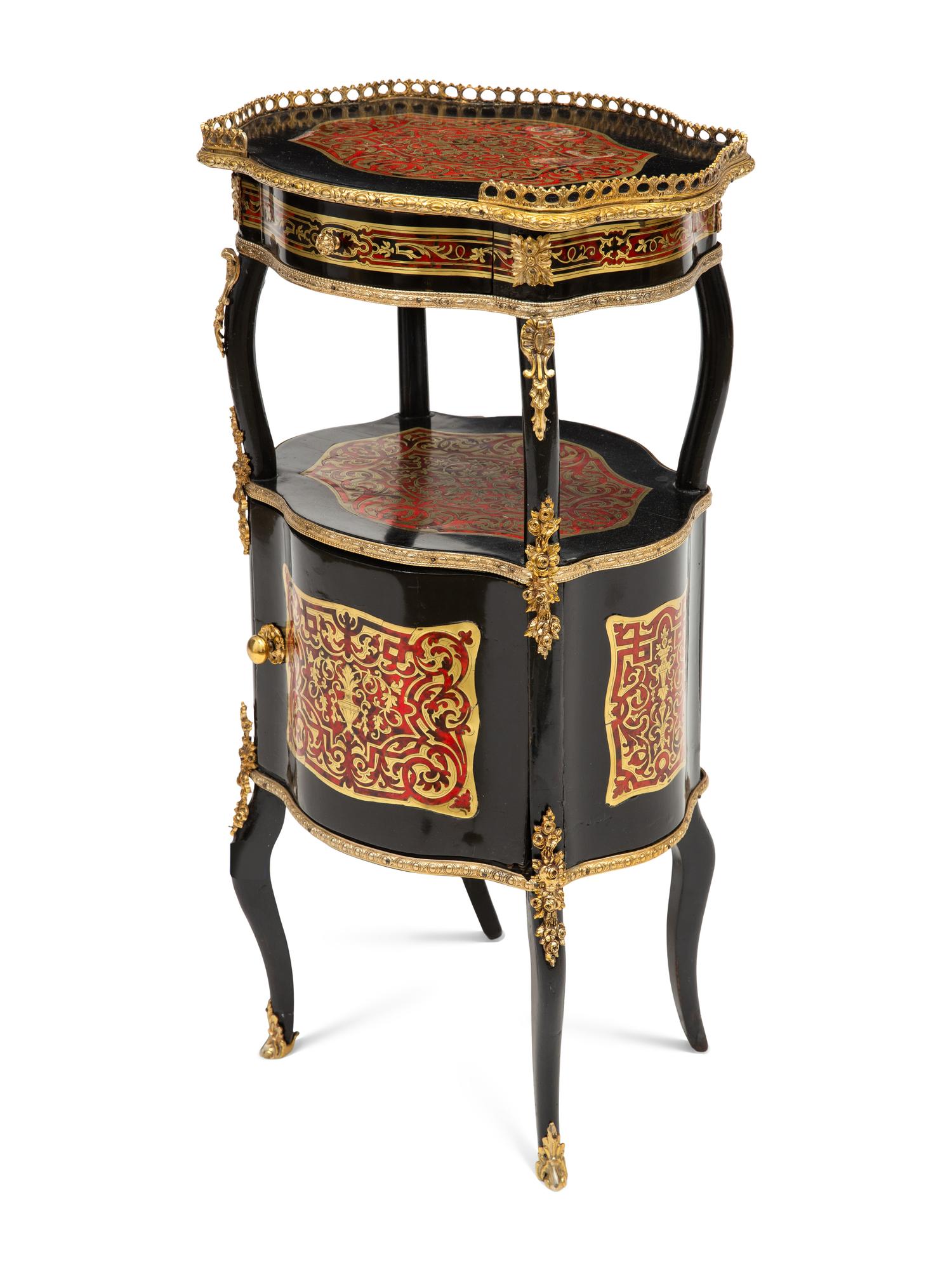 A Napoleon III Style Gilt-Bronze Mounted Boulle Marquetry Side Table