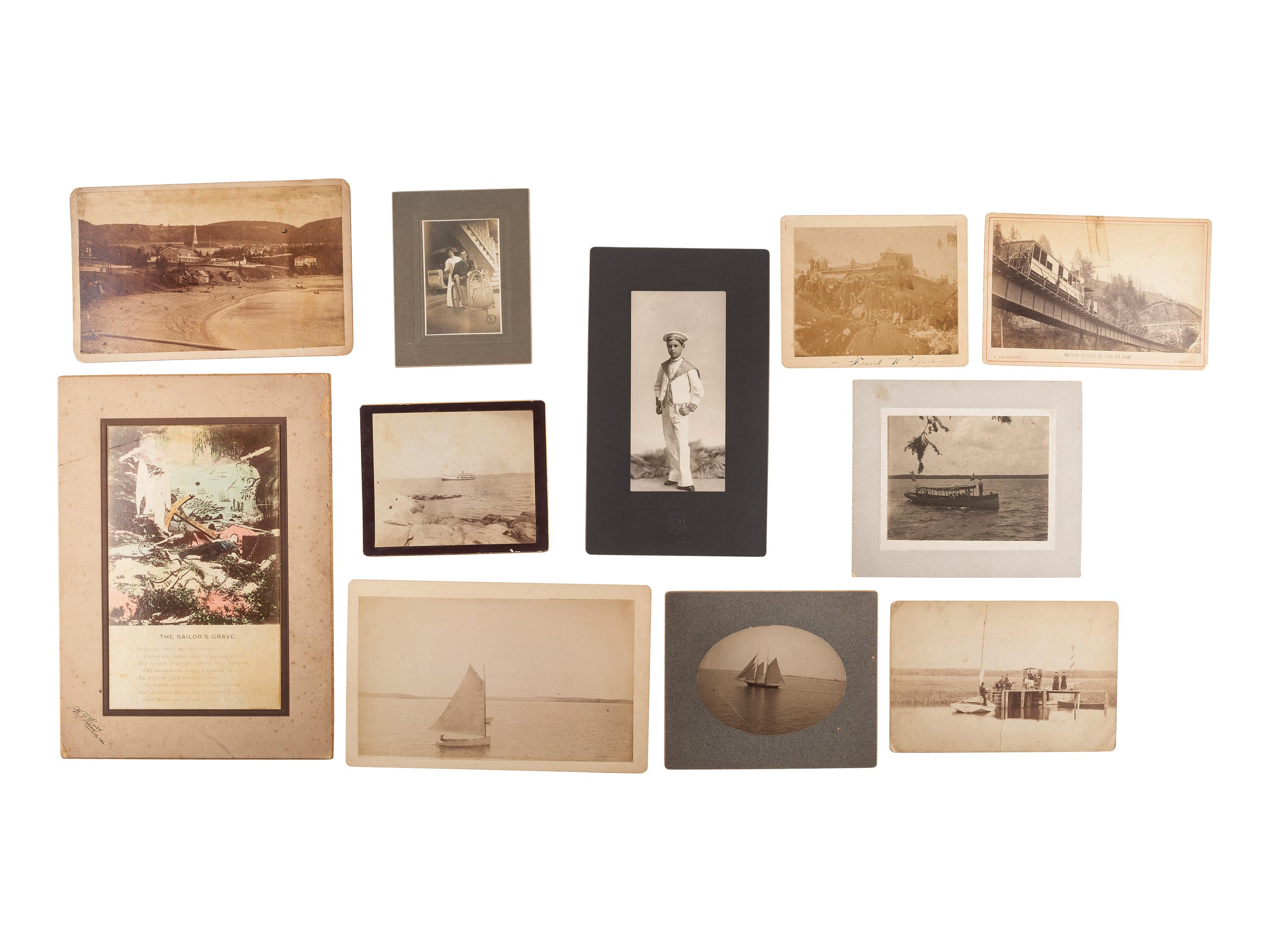 [Early Photography] Large group of photographs and other ephemera related to transportation