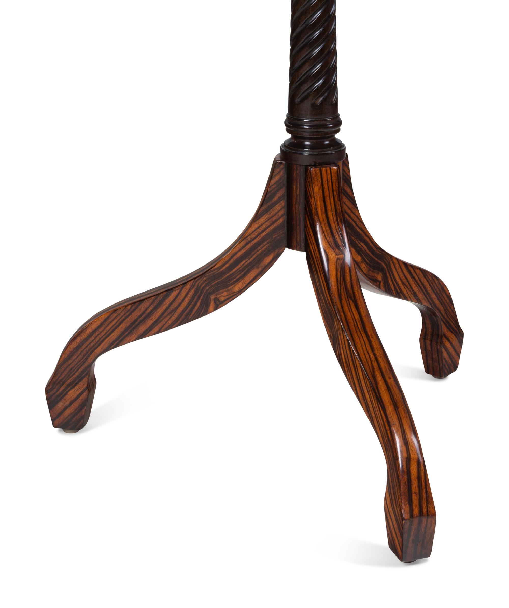 A Rose Tarlow Macassar Ebony Cloverleaf Pedestal Table