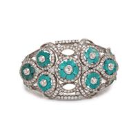 DIAMOND AND TURQUOISE BANGLE BRACELET
