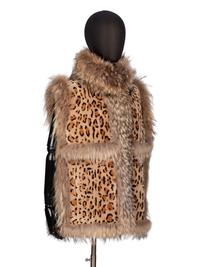 Zuki, Printed Fox Fur and Mink Vest