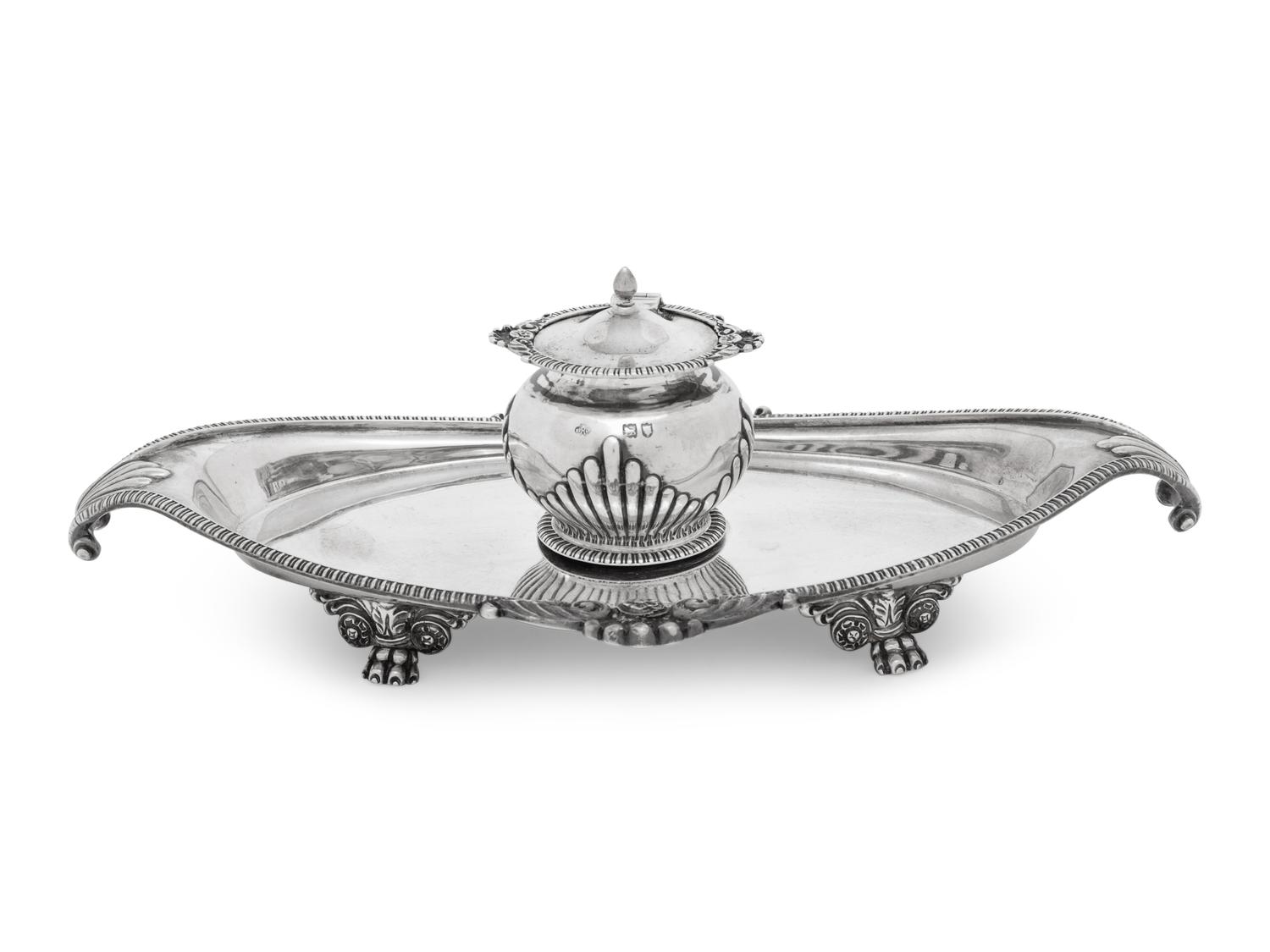 An English Silver Inkwell