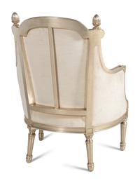 A Pair of Nancy Corzine Silvered Acorn Lounge Chairs and Ottomans