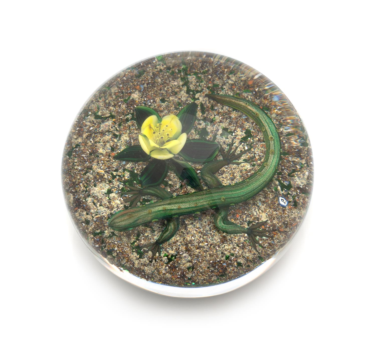 Delmo Tarsitano, (Italian, 1921-1990), a salamander paperweight