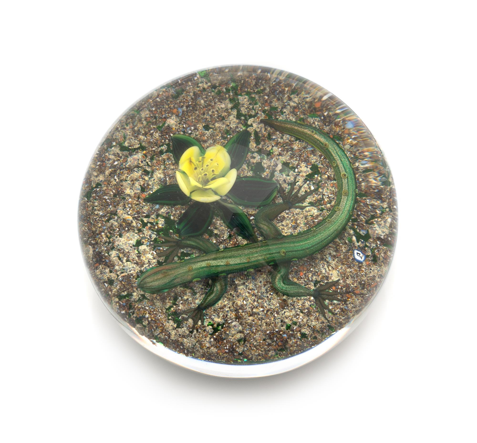 Delmo Tarsitano, (Italian, 1921-1990), a salamander paperweight