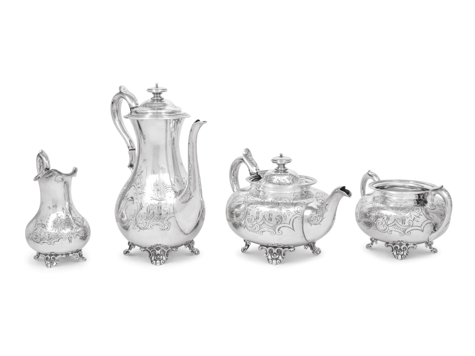 A Victorian Silver Four-Piece Tea and Coffee Service