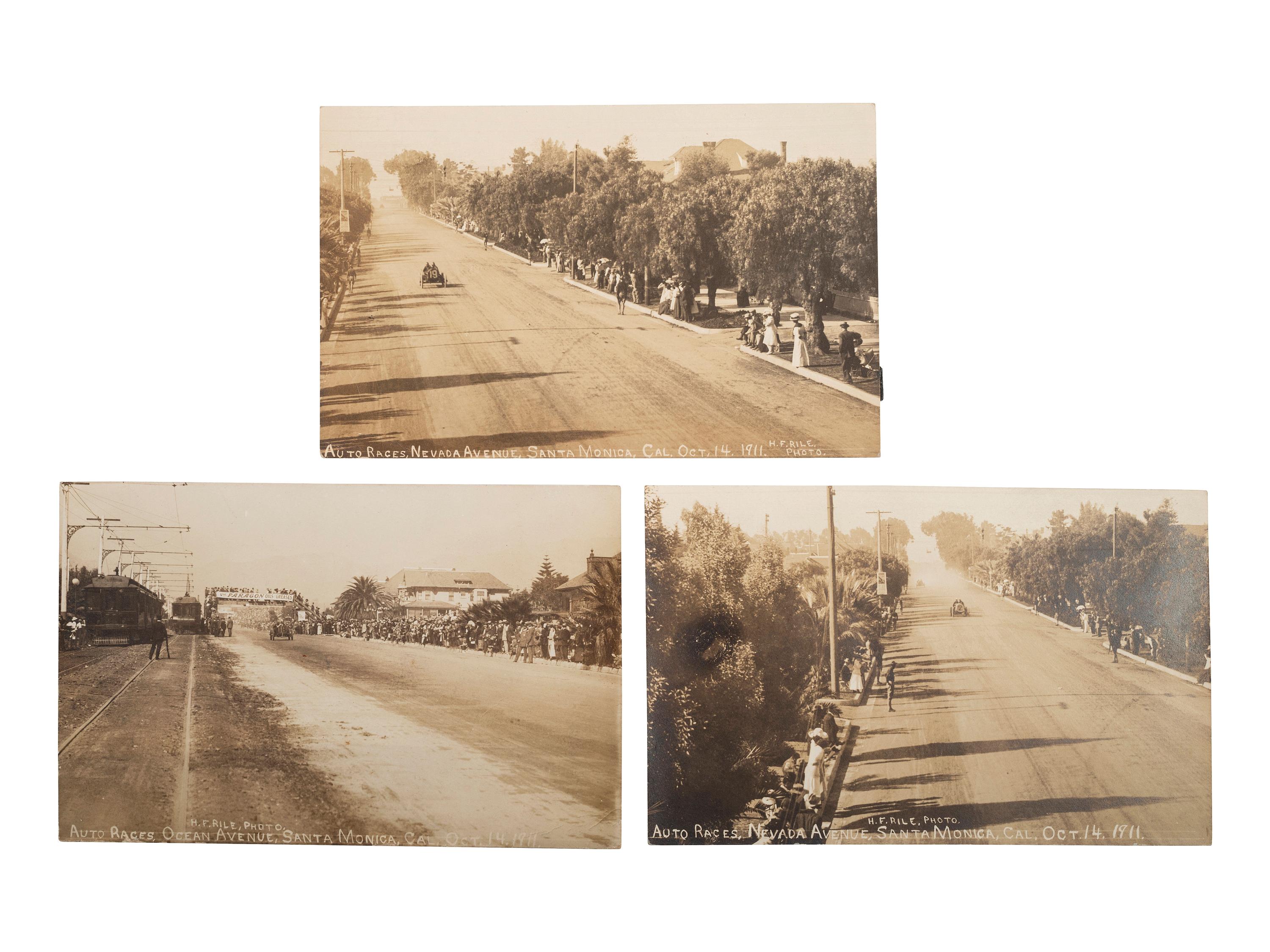 [EPHEMERA]. A group of 52 RPPCs & photographs of automobiles, bicycles, and motorbikes.