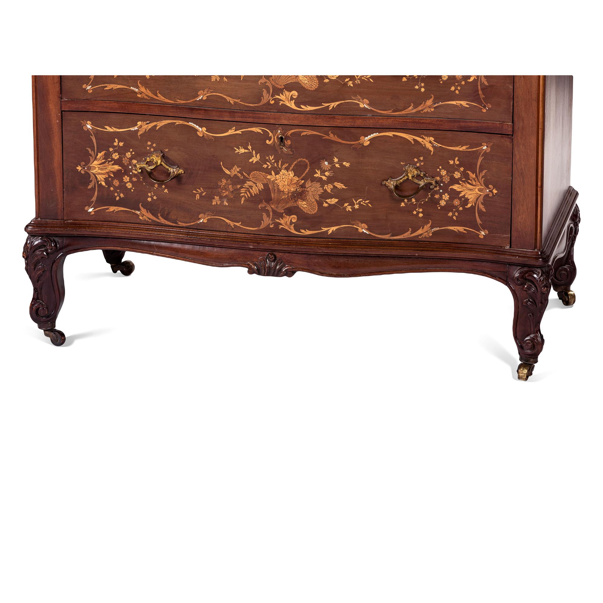 An Aesthetic Movement Mahogany, Inlay and Mother of Pearl Bedroom Set from Katherine Graham's Estate