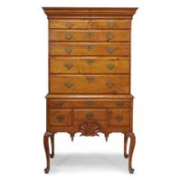 Queen Anne carved maple high chest Portsmouth, NH, circa 1785