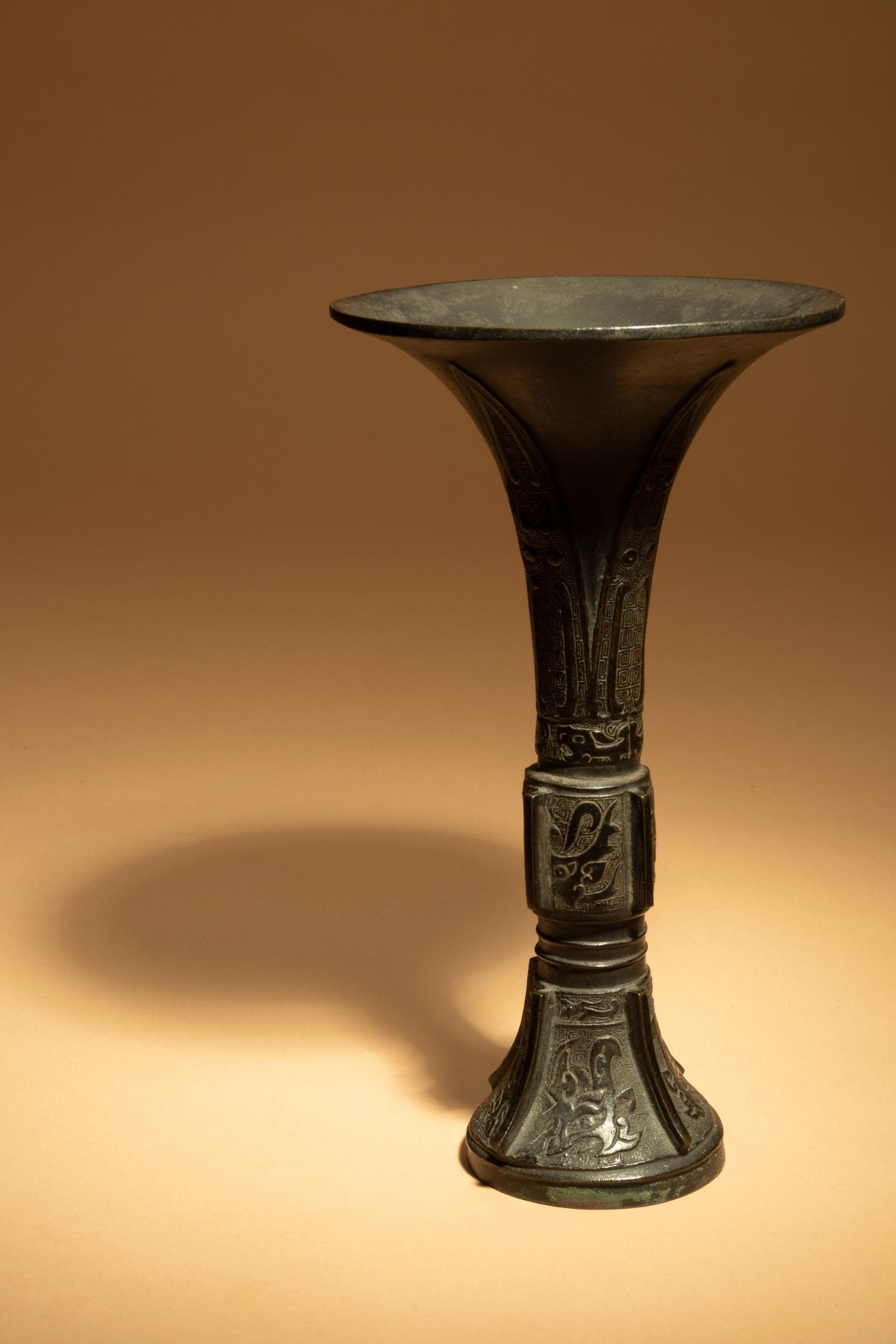 An Archaistic Bronze Gu Vase