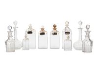 Ten Glass Decanters